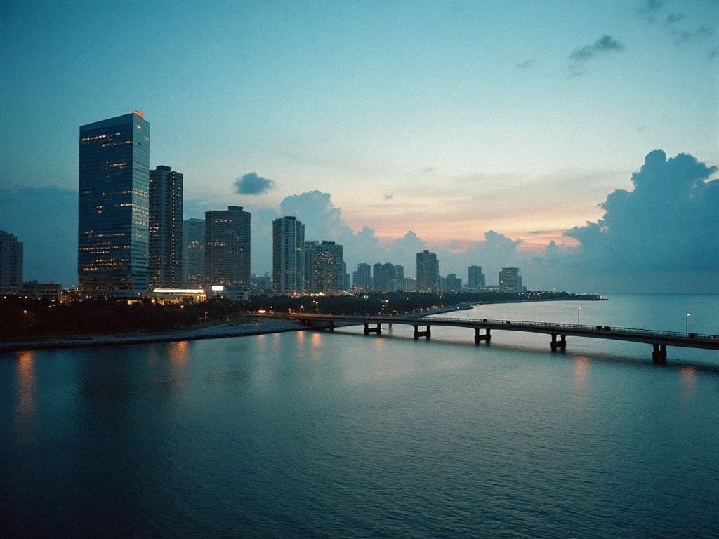 The Panama City skyline at dusk